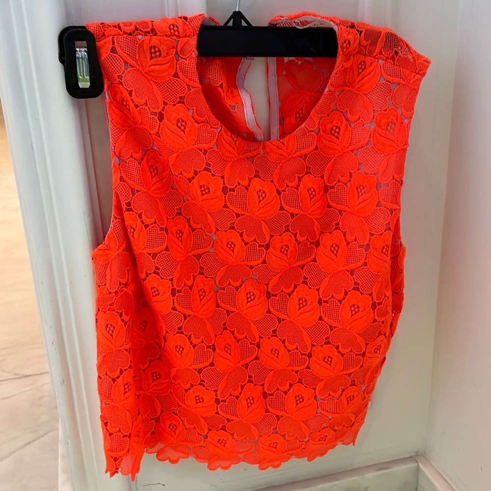 A.L.C. crop top orange lace.